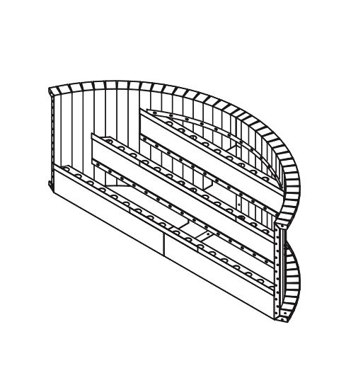 5' Radius Straight Tread Steel 42" Step